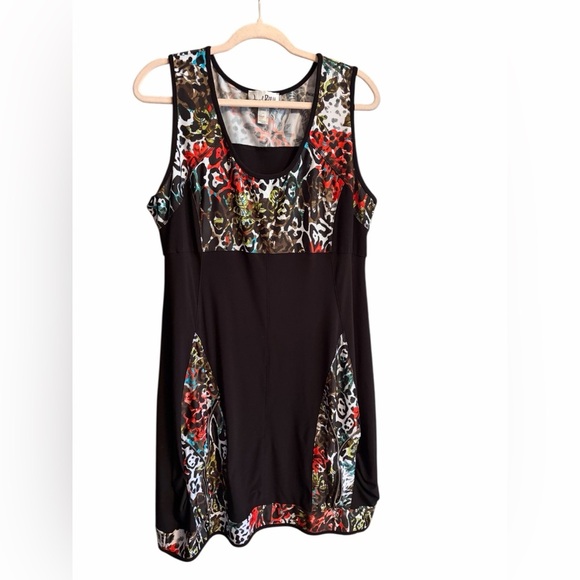 Joseph Ribkoff Mixed Print Sheath Dress.Vibrant colors/Animal Print-Size 18 - Picture 7 of 7